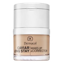 Dermacol Caviar Long Stay Make-Up & Corrector fondotinta a lunga tenuta con estratti di caviale e correttore 1 Pale 30 ml