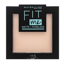 Maybelline Fit Me! Matte + Poreless Powder púder matt hatású 115 Ivory 9 g