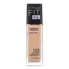 Maybelline Fit Me! Luminous + Smooth SPF18 Foundation 125 Nude Beige Liquid Foundation for unified and lightened skin 30 ml