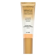 Max Factor Miracle Second Skin Hybrid Foundation SPF20 01 Fair langhoudende make-up met hydraterend effect 30 ml
