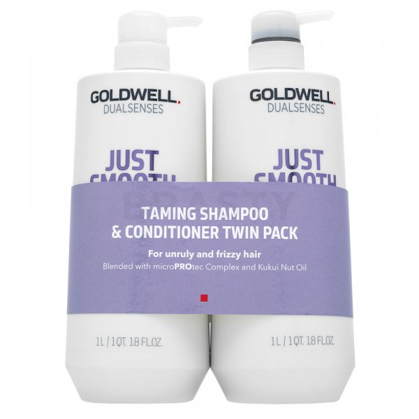 Goldwell Dualsenses Just Smooth Taming Duo šampon a kondicionér pro nepoddajné vlasy 2 x 1000 ml