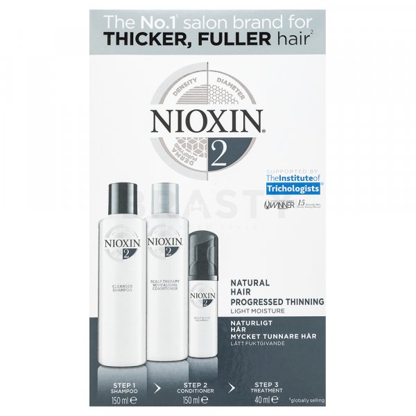 Nioxin System 2 Trial Kit sada proti vypadávaniu vlasov 150 ml + 150 ml + 40 ml