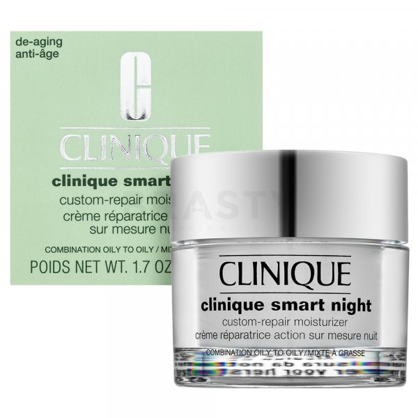 Clinique Clinique Smart Night Custom-Repair Moisturizer Combination Oily/ To Oily нощен серум за лице за мазна кожа 50 ml