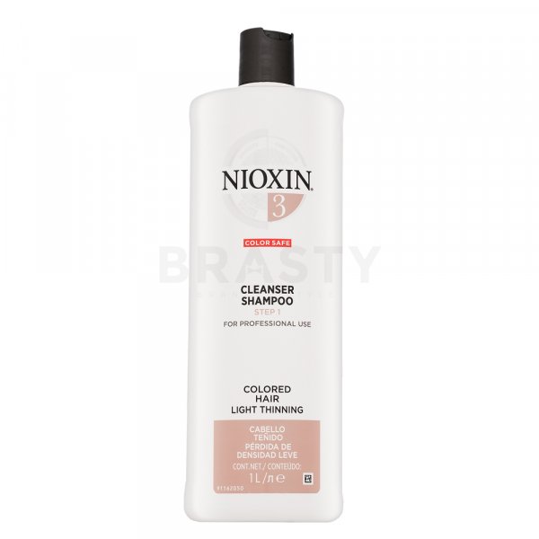 Nioxin System 3 Cleanser Shampoo Champú limpiador Para el cabello fino y teñido 1000 ml