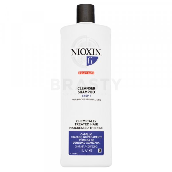 Nioxin System 6 Cleanser Shampoo Champú limpiador Para el cabello tratado químicamente 1000 ml