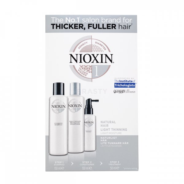 Nioxin System 1 Trial Kit Kit Para el adelgazamiento del cabello 150 ml + 150 ml + 50 ml