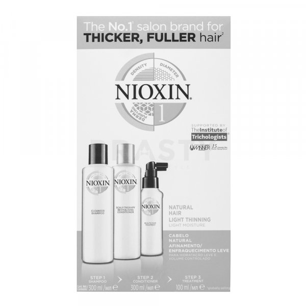 Nioxin System 1 Loyalty Kit Kit Para el adelgazamiento del cabello 300 ml + 300 ml + 100 ml