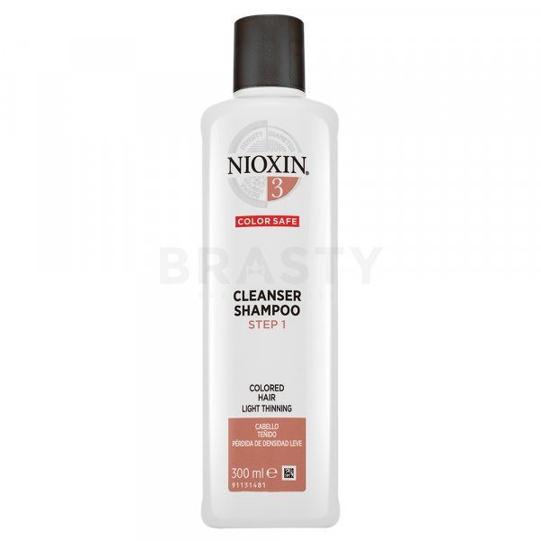 Nioxin System 3 Cleanser Shampoo tisztító sampon vékony szálú festett hajra 300 ml