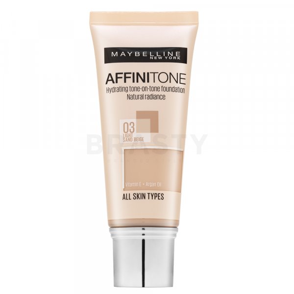 Maybelline Affinitone 03 Light Sand Beige Flüssiges Make Up mit Hydratationswirkung 30 ml