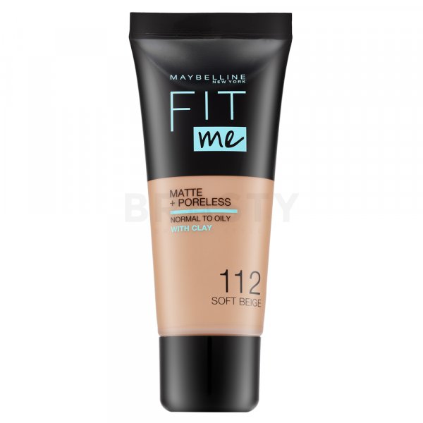 Maybelline Fit Me! Foundation Matte + Poreless 112 Soft Beige maquillaje líquido con efecto mate 30 ml