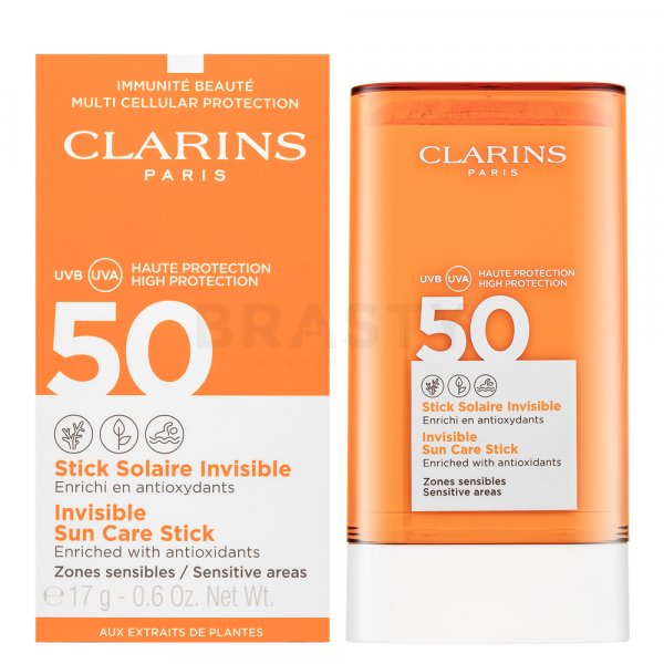 Clarins Sun Care Invisible Sun Stick SPF50 zonnebrandcrème in een stokje 17 g