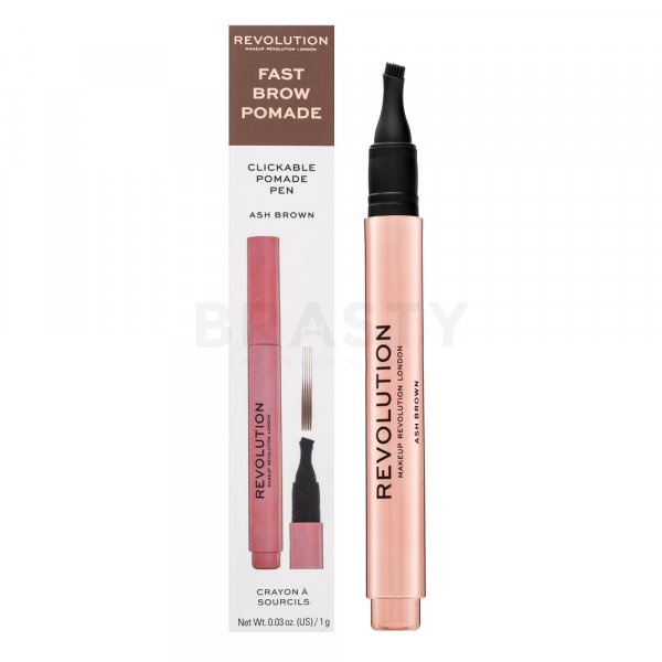 Makeup Revolution Fast Brow Clickable Pomade Pen - Ash Brown ceruzka na obočie 1 ml