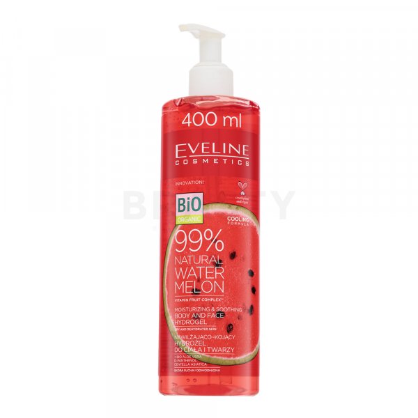 Eveline 99% Natural Watermelon Moisturizing & Soothing Hydrogel Hydratationsemulsion zur Beruhigung der Haut 400 ml