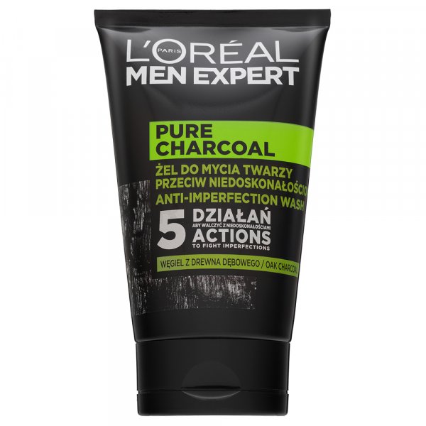 L´Oréal Paris Men Expert Pure Charcoal Anti-Imperfection Wash gel limpiador Para hombres 100 ml