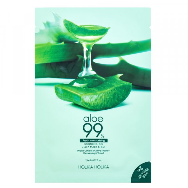 Holika Holika Aloe 99% Soothing Gel Gelee Mask Sheet Feuchtigkeitsspendende Tuchmaske mit Hydratationswirkung 23 ml