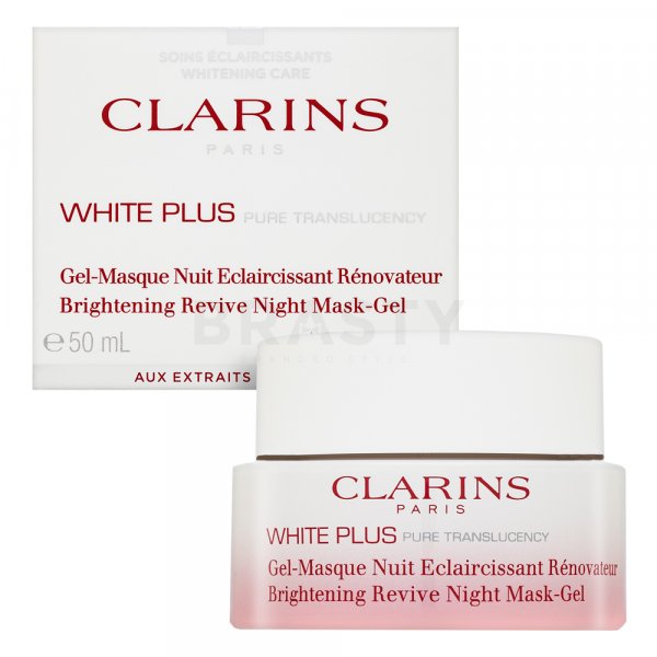 Clarins White Plus Pure Translucency Brightening Revive Night-Mask Gel нощен серум за лице за уеднаквена и изсветлена кожа 50 ml