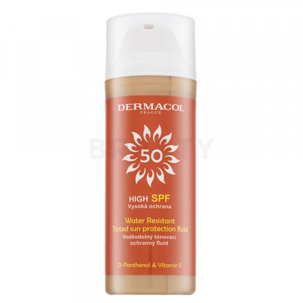 Dermacol Sun Tinted Water Resistant Fluid SPF50 krém na opaľovanie pre zjednotenie farebného tónu pleti 50 ml