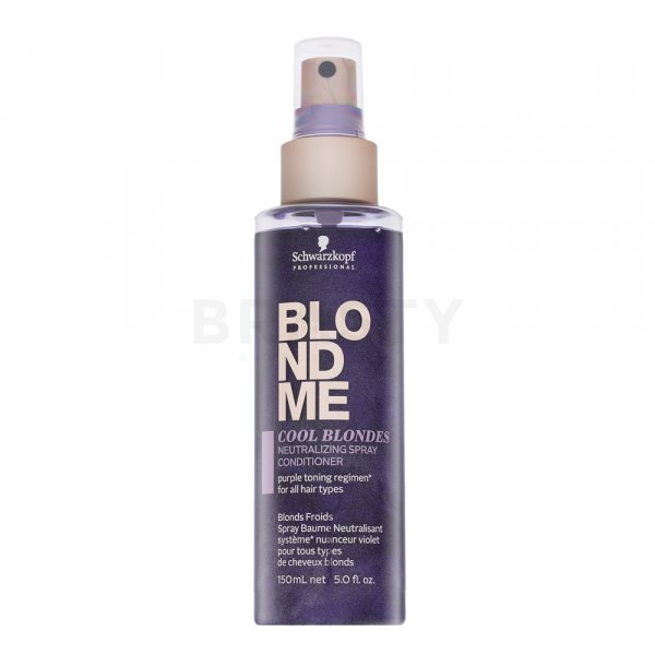 Schwarzkopf Professional BlondMe Cool Blondes Neutralizing Spray Conditioner öblítés nélküli kondicionáló platinaszőke és ősz hajra 150 ml