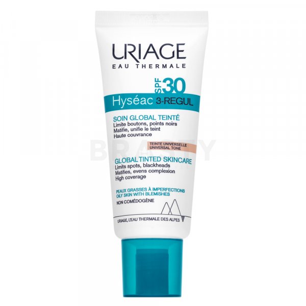 Uriage Hyséac 3-Regul SPF30 Global Tinted Skincare tonifiërende en hydraterende emulsie met matterend effect 40 ml
