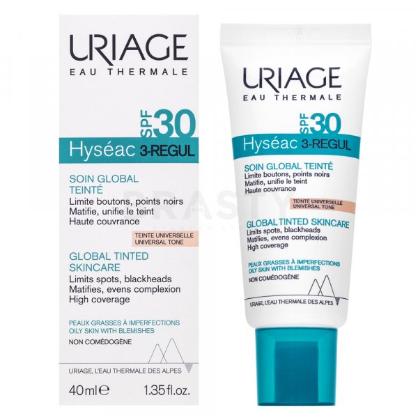 Uriage Hyséac 3-Regul SPF30 Global Tinted Skincare tonizáló és hidratáló emulziók matt hatású 40 ml