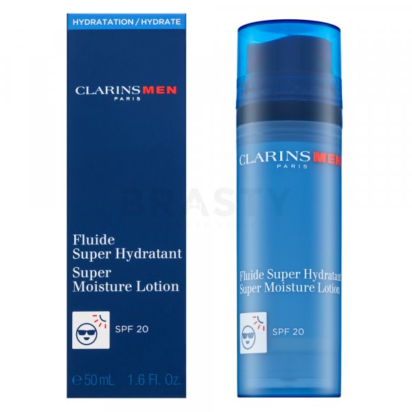 Clarins Men Super Moisture Lotion SPF20 овлажняващ и защитен флуид за мъже 50 ml