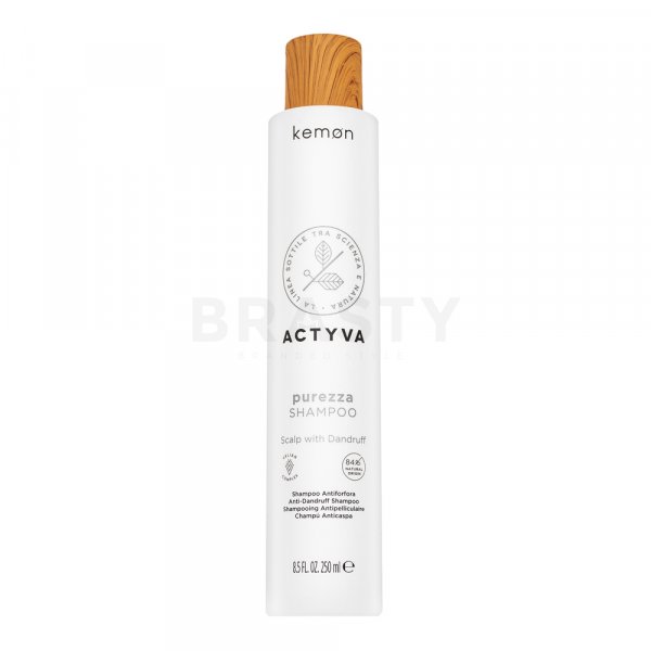 Kemon Actyva Purezza Shampoo Champú de limpieza profunda Anticaspa para cabello normal a graso 250 ml