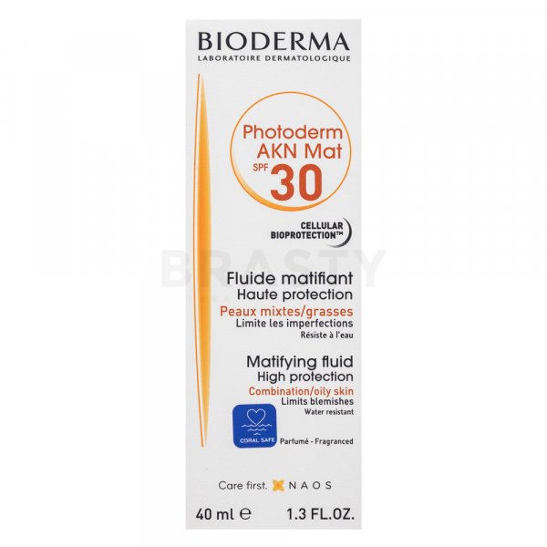 Bioderma Photoderm AKN Mat SPF30 Matifying Fluid loțiune de protecție solară pentru piele sensibilă 40 ml