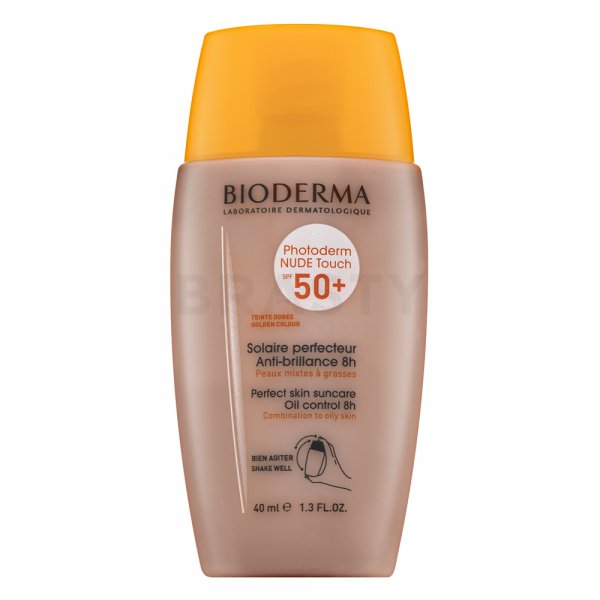 Bioderma Photoderm Nude Touch Perfect Skin SPF 50+ Golden Colour naptej normál / kombinált arcbőrre 40 ml