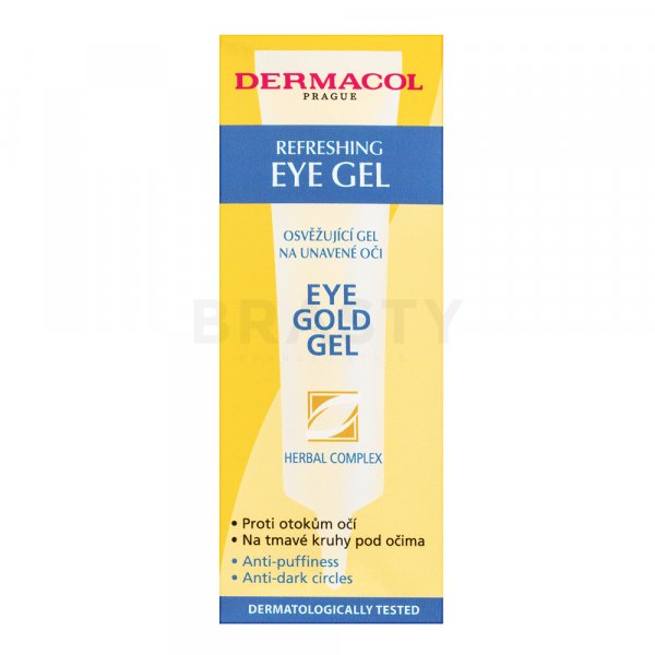 Dermacol Eye Gold Gel refreshing eye gel against wrinkles, swelling and dark circles 15 ml