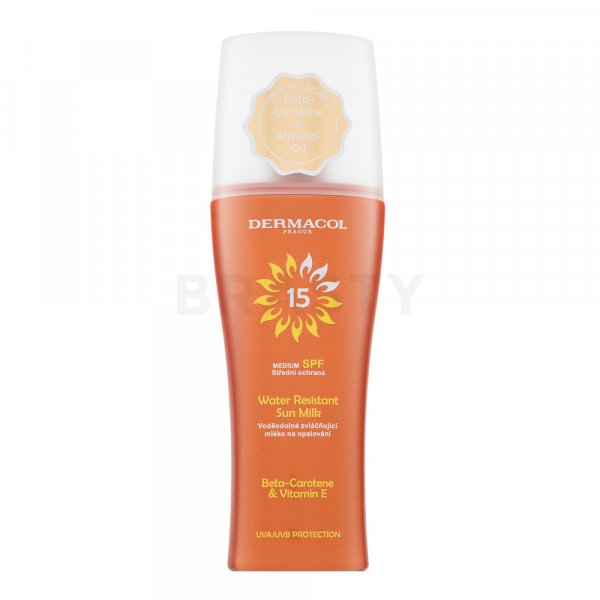 Dermacol Sun Water Resistant Sun Milk SPF15 Spray barnító krém spray-ben 200 ml