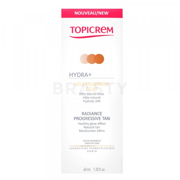 Topicrem HYDRA+ Radiance Progressive Tan крем за лице за уеднаквена и изсветлена кожа 40 ml