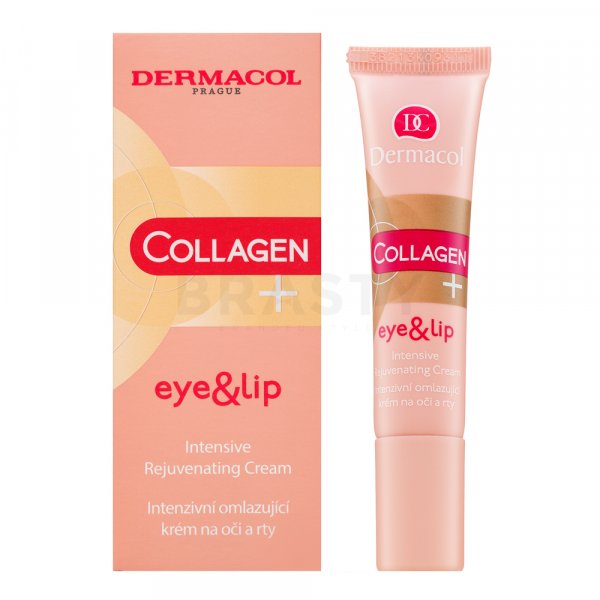 Dermacol Collagen+ Eye & Lip Intensive Rejuvenating Cream rozjasňujúci a omladzujúci krém pre oči, pery a pleť 15 ml