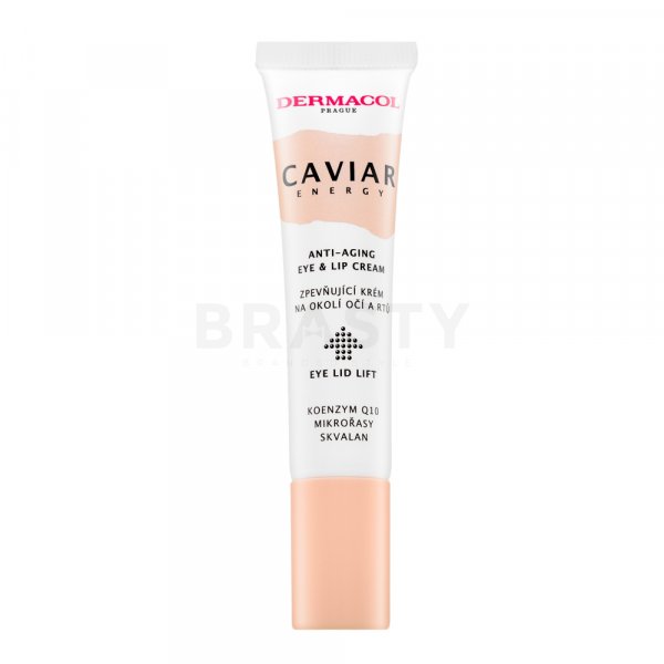 Dermacol Caviar Energy Anti-Aging Eye & Lip Cream cremă cu efect de lifting și întărire Restabilirea densității pielii în jurul ochilor și buzelor 15 ml