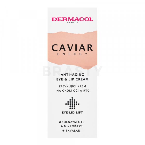 Dermacol Caviar Energy Anti-Aging Eye & Lip Cream Feszesítő szilárdító krém A szem és az ajkak körüli bőr sűrűségének helyreállítása 15 ml