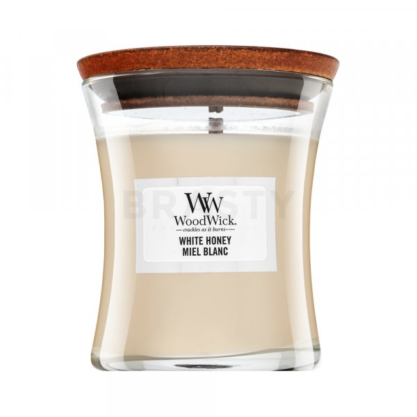 Woodwick White Honey candela profumata 85 g