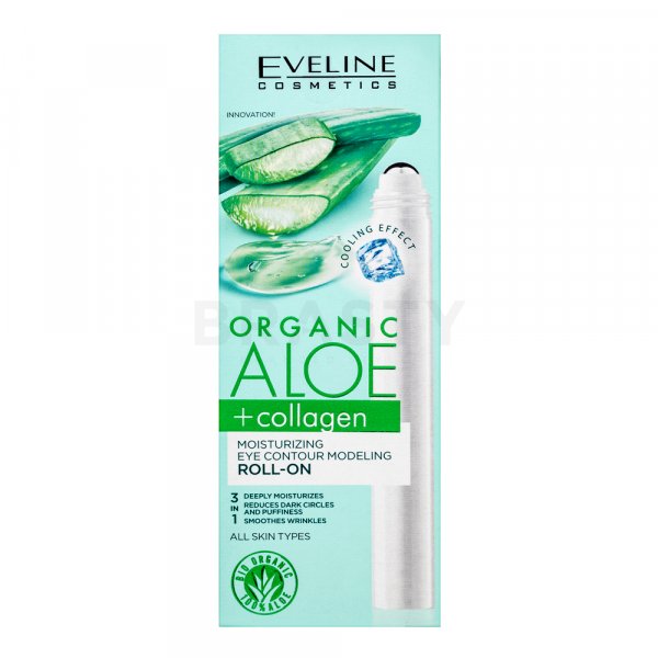 Eveline Organic Aloe+Collagen Moisturizing Roll On Eye Contour roller met hydraterend effect 15 ml