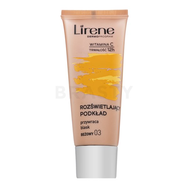 Lirene Brightening Fluid with Vitamin C 03 Beige fluidní make-up pro sjednocení barevného tónu pleti 30 ml