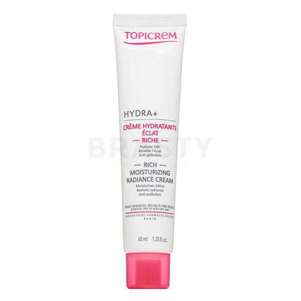 Topicrem HYDRA+ Rich Moisturising Radiance Cream Tápláló krém száraz arcbőrre 40 ml