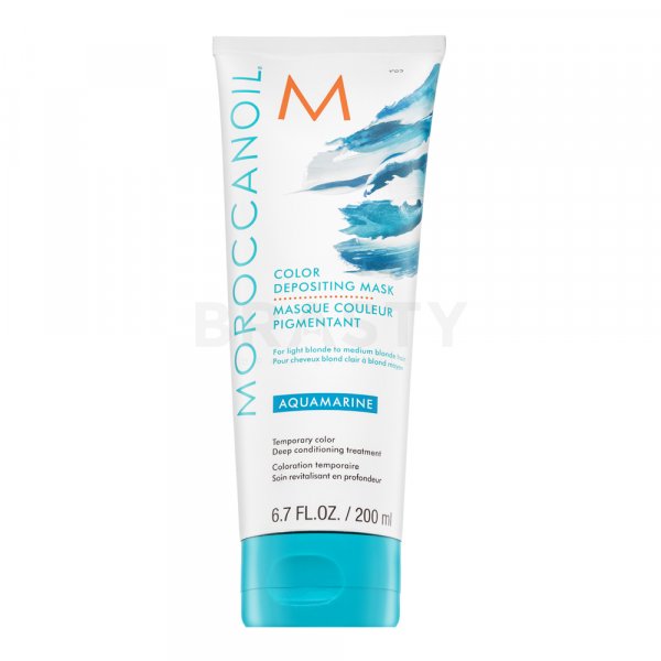Moroccanoil Color Depositing Mask mascarilla nutritiva suave sin pigmentos de color permanentes Aquamarine 200 ml