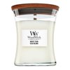 Woodwick White Teak vela perfumada 275 g