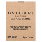Bvlgari BLV pour homme woda toaletowa dla mężczyzn 100 ml Tester