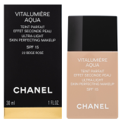 Chanel Vitalumiere Aqua UltraLight Skin Perfecting Makeup make-up pro sjednocenou a rozjasněnou pleť 22 Beige Rose 30 ml
