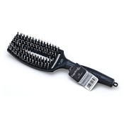 Olivia Garden Fingerbrush Combo Medium Black kartáč na vlasy s nylonovými a kančími štětinami