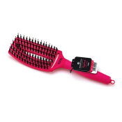 Olivia Garden Fingerbrush Combo Medium Hot Pink četka za kosu s najlonskim i svinjskim čekinjama