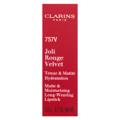 Clarins Joli Rouge Velvet Lipstick vyživující rtěnka s matujícím účinkem 757V Nude Brick 3,5 g