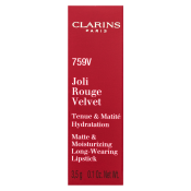 Clarins Joli Rouge Velvet Lipstick vyživující rtěnka s matujícím účinkem 759V Woodberry 3,5 g