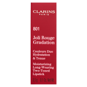 Clarins Joli Rouge Gradation Lipstick vyživující rtěnka 2v1 801 Coral Gradation 3,5 g