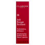 Clarins Joli Rouge Brillant Lipstick vyživující rtěnka s perleťovým leskem 26 Hibiscus 3,5 g