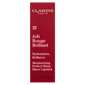 Clarins Joli Rouge Brillant Lipstick vyživující rtěnka s perleťovým leskem 32 Pink Cranberry 3,5 g