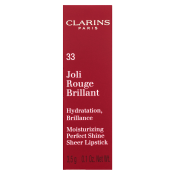 Clarins Joli Rouge Brillant Lipstick vyživující rtěnka s perleťovým leskem 33 Soft Plum 3,5 g